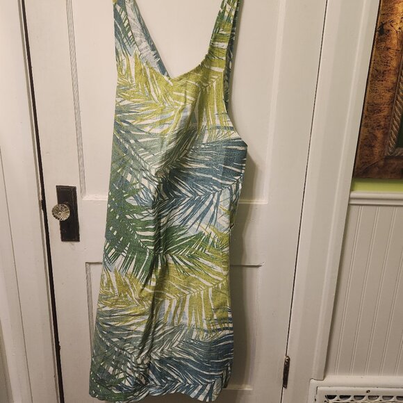 Cross backed tropical print apron - Picture 1 of 5